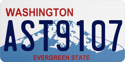 WA license plate AST9107