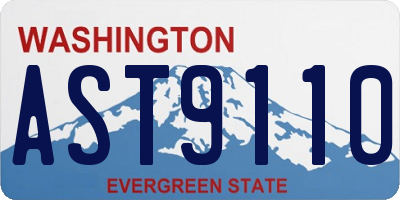WA license plate AST9110