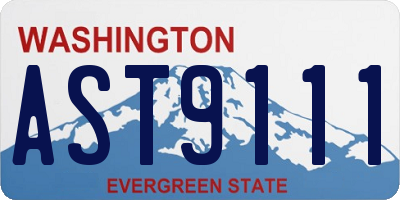 WA license plate AST9111