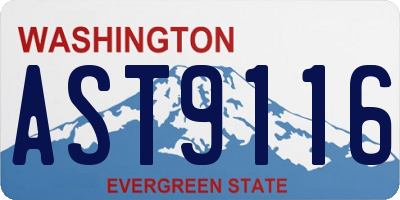 WA license plate AST9116
