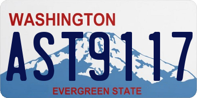WA license plate AST9117