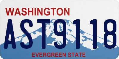 WA license plate AST9118