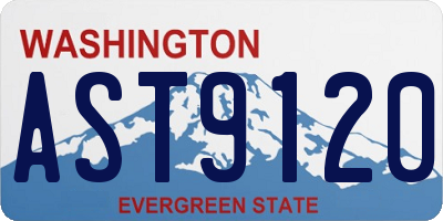 WA license plate AST9120