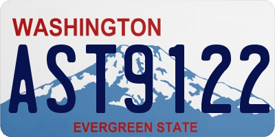 WA license plate AST9122
