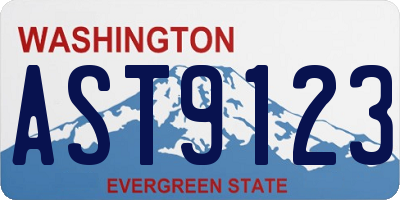 WA license plate AST9123