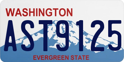 WA license plate AST9125