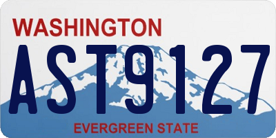WA license plate AST9127