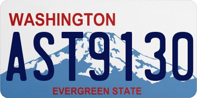 WA license plate AST9130