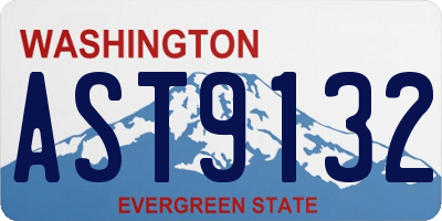 WA license plate AST9132