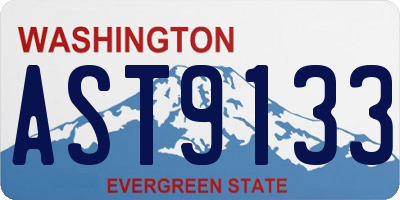 WA license plate AST9133