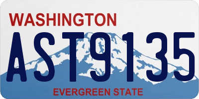 WA license plate AST9135