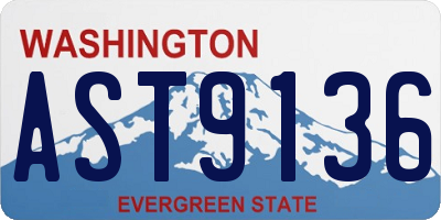 WA license plate AST9136