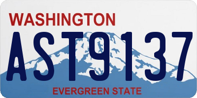 WA license plate AST9137