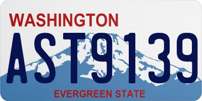 WA license plate AST9139