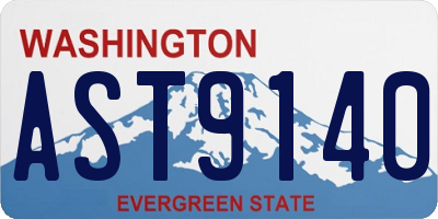WA license plate AST9140