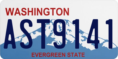 WA license plate AST9141