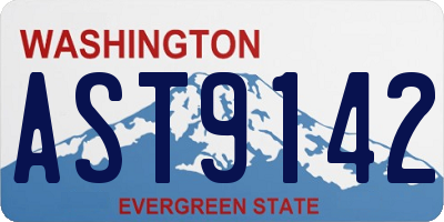 WA license plate AST9142