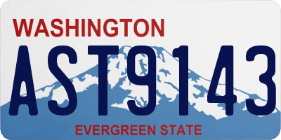 WA license plate AST9143