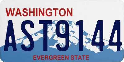 WA license plate AST9144