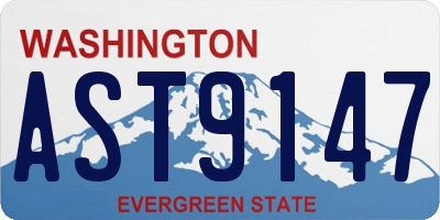WA license plate AST9147