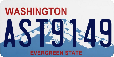 WA license plate AST9149