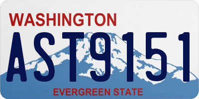 WA license plate AST9151