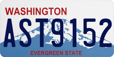 WA license plate AST9152