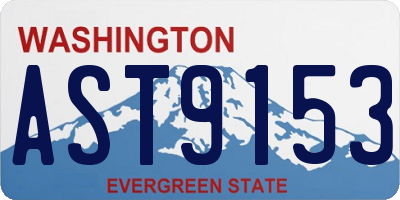 WA license plate AST9153