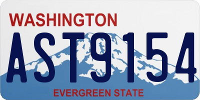 WA license plate AST9154
