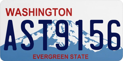 WA license plate AST9156