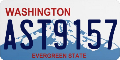 WA license plate AST9157