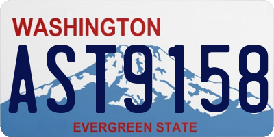 WA license plate AST9158
