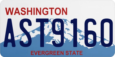 WA license plate AST9160