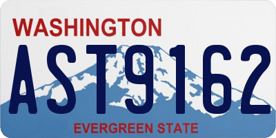 WA license plate AST9162