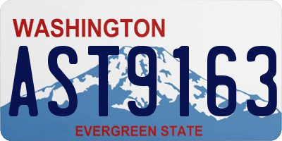 WA license plate AST9163