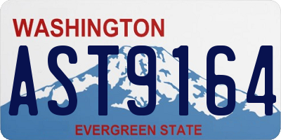WA license plate AST9164
