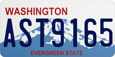 WA license plate AST9165