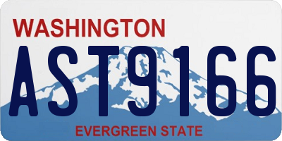 WA license plate AST9166
