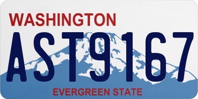WA license plate AST9167