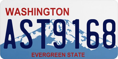 WA license plate AST9168