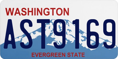 WA license plate AST9169