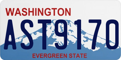 WA license plate AST9170