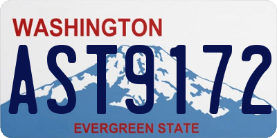 WA license plate AST9172