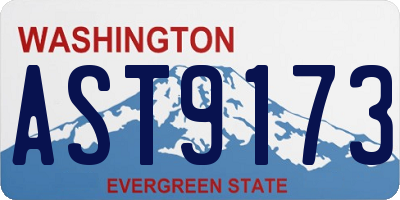 WA license plate AST9173