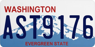 WA license plate AST9176