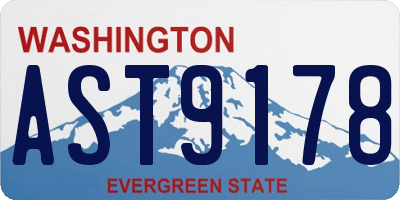 WA license plate AST9178