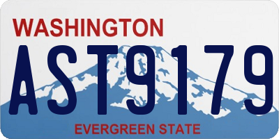 WA license plate AST9179