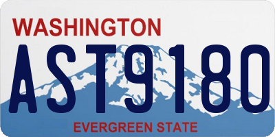 WA license plate AST9180