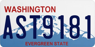 WA license plate AST9181