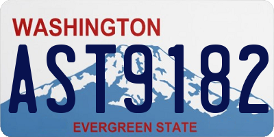 WA license plate AST9182
